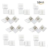 Kingsie SMD5050 4ピンRGB LEDテープライトLタイプコネクタ 10mm幅LEDストリップライトL字型コーナーコネクタ LEDテープ装飾直角コネクタ LEDストリップコーナージャンパ