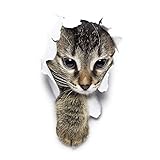 prendre カーステッカー 犬 猫 かわいい 動物 アニマル ドレスアップ 車 バイク カー用品 ステッカー （飛び出す猫） PR-PETST-TOBI