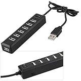 Ecloud Shop USB 2.0高速ハイスピー??ド7ポートハブPCのコンピュータのノートPC用