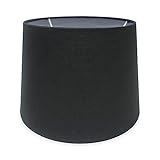 Adessoパリ10-inch Textured Fabricドラムランプシェードinブラック