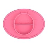 お食事マット ランチョンマット ランチプレート シリコン 離乳食 ベビー食器 幼児 赤ちゃん 子供 キッズ 滑り止め(桃色(蜜蜂))