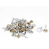 uxcell　飾りビス ミラーネイル ラウンドキャップの装飾 12mm 直径 シルバートーン 20枚入り