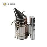 ステンレス製 燻煙器 噴霧器 スモーカー 蜜蜂用 養蜂場 牛革 使用 円錐形手動蜂喫煙者 (small)