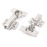 uxcell　キャビネット隠蔽ヒンジ　インセット隠蔽ヒンジ　2個入り　シルバートーン　ステンレス鋼　100×62x37mm