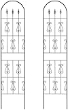 お庭をエレガントに彩るIBフェンス オーバル 高さ220cm×幅50cm LLサイズ 2枚セット ブラック JK0113-220