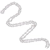 PandaHall Elite 1m/連 5連セット ラウンド ガラス パール ビーズ チェーン 手作りチェーン リング DIY 装飾 鉄製 アンティークゴールド 鎖 8mm直径 75ビーズ/連 アイ