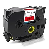 ブラザー工業 互換 TZe-451 赤地黒文字 単品 幅24mm 【長さ 8m】 ピータッチ P-touch 汎用 ラベルテープ テプラ テープ ブラザー工業 互換 ブラザー工業 互換 TZeテープ