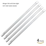 Minger T8 LED Light Tube,4ft (1.2m) 18W 1700 Lumens,Cold White(5000K) Energy Saving Daylight Lamps f
