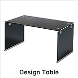 モダンデザインのガラスセンターテーブル オールガラスのインテリアテーブル ブラックカラー