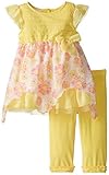 Little Lassベビー女の子フリル付きニットプリントシフォンチュールCapri Set カラー: イエロー
