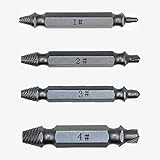 4in1 スクリューエクストラクタ ドリルビットツール 壊れたボルトリムーバー （1＃、2＃、3＃、4＃） プラスチックケース付き,