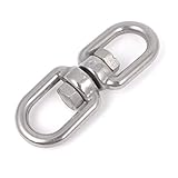 uxcell　ダブルアイスイベルリング　ステンレス回転リング　アイスイベルにアイ　　ステンレス鋼　60mmの長さ