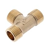 Baosity スレッドパイプ継手　1/2インチDN15 　圧力洗浄機/灌漑/流体移送　真鍮製　T型　自動車/工業