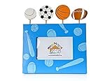 Kids Blue Wooden Ball Sport Photo Picture Frame ideal for Boys Bedroom or Nursery by Mousehouse Gift