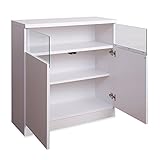 リビングキャビネット 幅80cm 扉タイプ ホワイト NO-0001