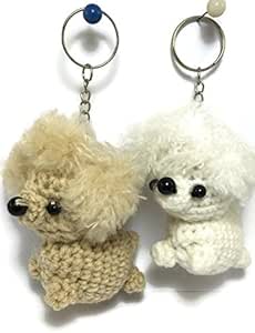 Amazon かわいい犬の毛糸人形 ハンドメイド キーリング ブードゥー人形 結婚式 カップル キーチェーン クラフト バレンタインギフト 2個セット おもちゃ おもちゃ
