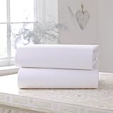 Clair de Lune Jersey Cotton Interlock Fitted Sheet, White, Crib/Pram, by Clair de Lune