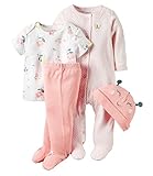 Carter 's Baby Girl 's 4-piece Babysoft take-me-home Adorable新生児用品一式セット カラー: ピンク