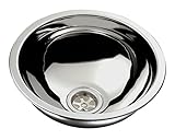 Ambassador Marine Half Sphere Stainless Steel Brushed Finish Sink, 9 1/2-Inch Wide x 4 3/4-Inch Deep