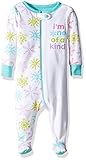 The Children's Place Baby Girls' Long Sleeve Footed Stretchie Pajama Snowflake White 3-6 Months [並行輸