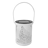 Demiawaking 風景ランタン 円柱ランプ ソーラーライト ガーデンライト メープルリーフ ホワイト 2個