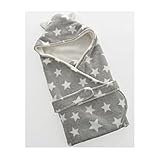 beauty factory ベビー 赤ちゃん おくるみ 星 柄 ふわふわ クマさん 新生児 フリース 防寒 選べる カラー (グレー)
