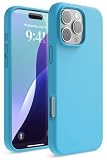 【elago】iPhone16ProMaxケース シリコン耐衝撃指紋防止サラサラ シリコンケース オーシャンブルー