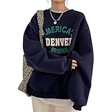 [ウェアビー] 裏起毛 ゆったり ロゴトレーナー スウェット ルーズ 大きいサイズ 秋冬 レディース トップス スエット プルオーバー 部屋着 厚手 すうぇっと とれーなー ルームウェア ビッグシルエット オーバーサイズ 袖長め 10 20 30 40 50 60 代 秋季 冬季 あきふく ふゆふく 体型隠し 大きい 大きめ ぽかぽか あったか 長袖 秋 冬 だぼだぼ 古着 裏毛 ネイビー L