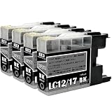 【InkCity】ブラザー用 LC12(17)互換インクカートリッジ 4色【BK×4本】大容量タイプ【純正と併用可能／高精彩・高発色／ICチップ残量表示／安心サポート／個別包装】MFC-J6910CDW、MFC-J6510DW、MFC-J955DN、MFC-J860DN、MFC-J810DN、MFC-J710D、MFC-J705D、DCP-J925N、DCP-J740Nなど利用可能