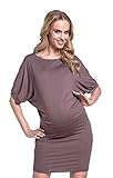 ハッピーママ。レディースマタニティストレッチジャージーボートネックバットウィングドレス。700p カラー: ブラック