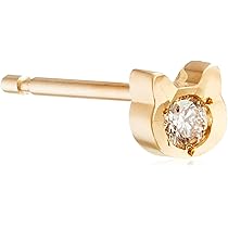 ヴァンドーム青山 ピアス 猫 K10 イエローゴールド ダイヤモンド0.02ct
