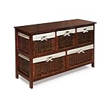 Badger Basket Five Basket Storage Unit with Wicker Baskets, Cherry by Badger Basket