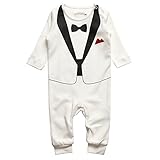 Linyuan ファッション Baby Boy's Newborn Gentleman Formal Rompers ロンパース Cotton Jumpsuits Autumn Winter