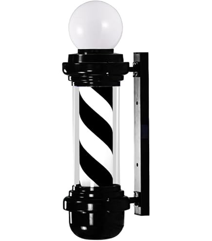 Amazon.co.jp: サインポール 理容 屋外，LEDバーバーポール - ブラック