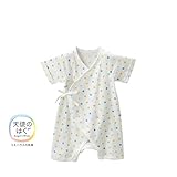 [ミキハウス] MIKIHOUSE 【ミキハウス(ベビー)】 ピュアベール天使のはぐ　水玉模様の天竺半袖コンビオール （50cm・60cm） 40-2385-956 ブルー 50cm