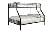 Furniture of America Colton Modern Metal Bunk Bed, Twin/Full, Black [並行輸入品]