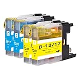 LC12 ブラザーbrother用互換インクカートリッジLC12Cシアン2本 LC12Yイエロー2本 合計4本 対応機種：MFC-J6710 J5910 J6510 J960 J955 J860 J825 J810 J710 J705 DCP-J940 J925 J840 J740 J725 J540 J525