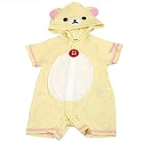 リラックマ Rilakkuma フード付き カバーオール 変身なりきり 綿素材 ロンパース rkm-04 70cm コリラックマ