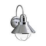 9022NI Seaside 1LT 12IN Exterior Wall Mount, Brushed Nickel Finish by Kichler Lighting [並行輸入品]