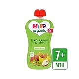 ちょうど果物梨、バナナ＆キウイポーチ100グラム (Hipp Organic) (x 4) - HiPP Organic Just Fruits Pear, Banana & Kiwi Pouch 1