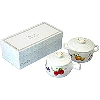 富士ホーロー ストーンウェアセット フルータスコレクションII (ラウンドポット+ミルク) FTC-2RM