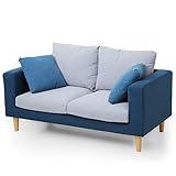 ソファ ソファー 2.5人掛け 2人掛け ボリュームクッション 天然木脚 3トーンカラー ファブリック ネイビー