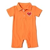 (アナックジュジュール) Anak Jujur S/S Polo Cover All 半袖 ポロ カバーオール 【オレンジ】【size:70】