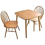 ダイニング 3点セット 75 × 75 cm 2人用 ダイニングテーブル ウィンザーチェア ボウバック テーブル チェア オーク 天然木 突板 ナチュラル 49600028 NA