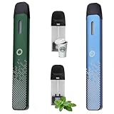 ECOCCO 電子タバコ dr.vape Model2互換 ドクターベイプモデル2互換 vape ベイプ 本体 爆煙 スターターキット バッテリー 大容量450mAh2本 モデル2 クラシックスモーク メンソール カートリッジ 2個付き (绿 + 青)