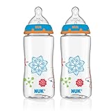 NUK Advanced Orthodontic Bottles with Silicone Nipple, Blue, 10 Ounce, 2-Count　哺乳瓶　280ml　2本セット　ブルー