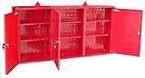 0213 ウォールキャビネット 壁掛工具棚 工具箱 設置型 赤