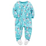 カーターズ ロンパース carter's 女の子用水色雪だるまさんの遊びフリース足つきカバーオール (5t(105-110cm)) [並行輸入品]