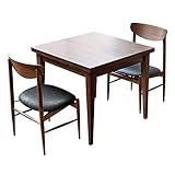 Feliz エクステンションテーブル 3点セット エクステンションテーブル No.017(ブラウン ウォールナット) 1卓＋チェアNo.11 (ブラウン/ブラックレザー) 2脚