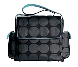 OiOi - Messenger sac à langer - Gris Dot avec doublure Turquoise